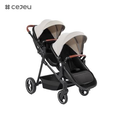Chine CJ-PSD-S600T Nouveau design pliable détachable double bébé poussette jumelle poussette pour les bébés 0-3 ans à vendre