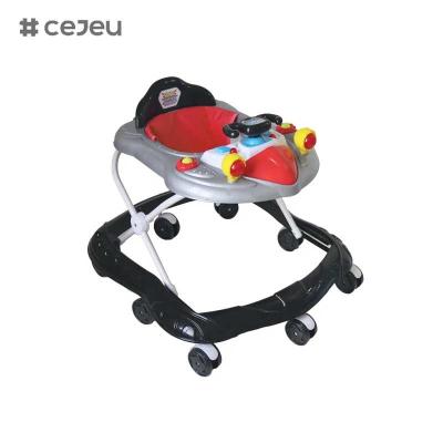 China CJ-XTD-105 new baby walkers multifunctional black cheap simple baby walker with music low price hot sale with brake height adjustable for sale