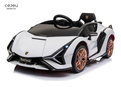 China Swing Doors Licensed Kids Car 13kg MP4 Lamborghini Sian Ride On Car for sale