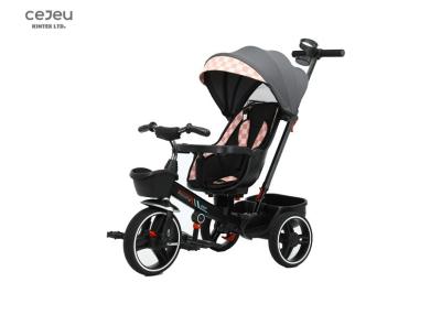 China Pu Wheel Multifunction Kids Tricycle Black Blue Pink for sale