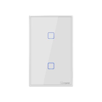 China SONOFF T0US 2C Wifi Touch Switch Wall Smart Home Automation Voice Wifi/APP Glass Panel Remote Control Works With Alexa IFTTT for sale