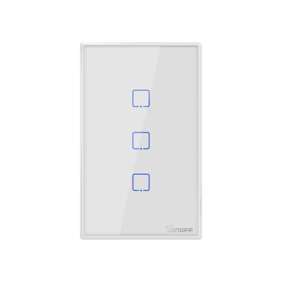 China Hot Selling Wifi Smart Wireless Wall Switch APP/Touch/Voice Electric Control SONOFF T0US 3C Compatible with Alexa Google Home IFTTT for sale