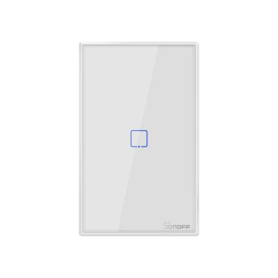 China Wifi SONOFF T2US 1C Smart Home Wifi/APP/RF Panel Light Touch 1Gang Remote Control Glass Wall Switch Work With Alexa Google Home IFTTT for sale