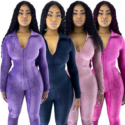 China Autumn And Winter New Style Explosive Long-sleeved Leisure Anti-pilling Women's Clothing Overalls Sports Gold Velvet One-Piece Suit for sale