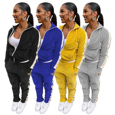 China 2021 Autumn And Winter Two Piece Casual Set Breathable Suit Of Beautiful And Orderly Women's Plus Size Lapel Casual Women'S Suit for sale