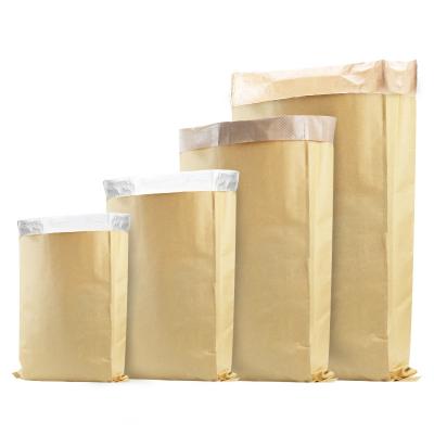 China Recycled Materials Customized 20kg 25kg Paper PP Compound Bag 20kg 25kg Kraft Paper Recyclable Woven Woven Plastic Bag Seed Seed Packaging for sale