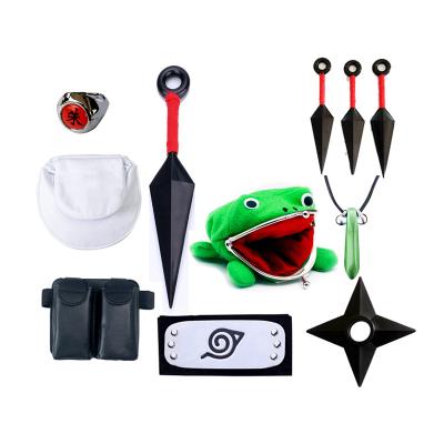 China Cosplay Cartoon Role Play Props Kunai Shuriken Ninja Figure Weapons Model Toys Waist Bags Frog Wallet Coin Purse Japanese Anime Plastic Cosplay for sale