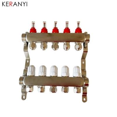 China Modern Stainless Steel Heating Manifold With Adjustable Flow Meter for sale