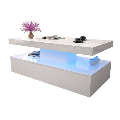 China With Led Design 2021New Modern Living Room Furniture White Tea Table Contracted Coffee Tables With Led for sale