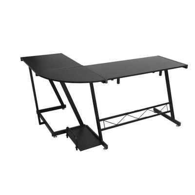 China Modern Desk and Computer Table in Cheap Large Size Home Study Small L Shaped Black PC Office Furniture Commercial Quality Shape for sale