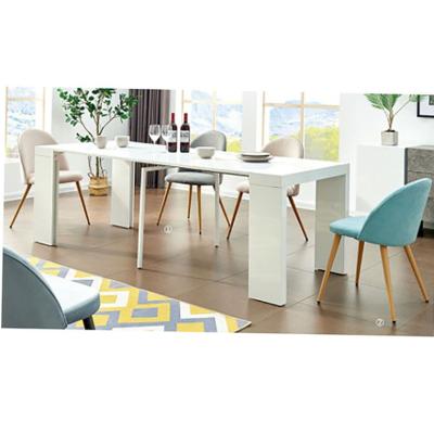 China (Size) 6 Seater Dining Table Glass And Wood Adjustable Extendable Expanding Black Chrome Swivel Extension Expandable White MDF Folding for sale