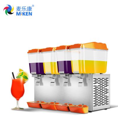 China Warm & Cool Spray Juice Dispenser Machine Commercial Cold Refrigerated 4 Tanks Tableware for sale