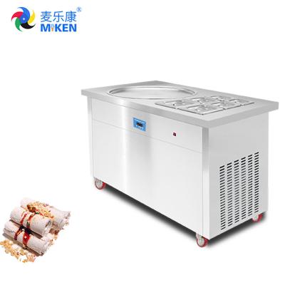 China Semi-Automatic Fry Ice Cream Machine 95KG Both Round & Square Available Pan Shape for sale