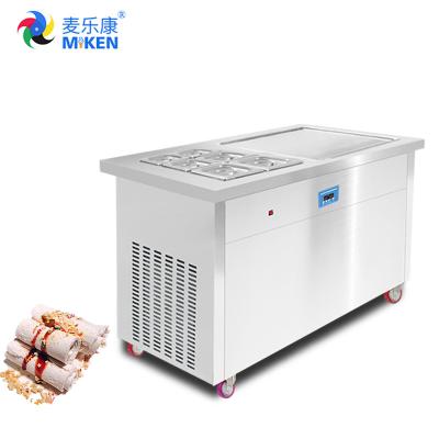 China Stainless Steel Counter Top Fry Ice Cream Machine With PLC, Engine, Bearing, Gearbox, Motor for sale