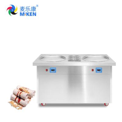 China 220V/50Hz 2750W Fry Ice Cream Machine Long Service Life R404a/R22/R410 Refrigerant for sale