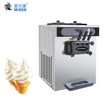 China MK-32FTB Desktop 3 flavors soft ice cream machine ice cream maker with big hopper precool overnight function and airpump zu verkaufen