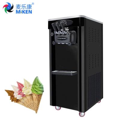 China MK-25C Desktop 3 flavors soft ice cream machine ice cream maker with big hopper precool overnight function and airpump zu verkaufen