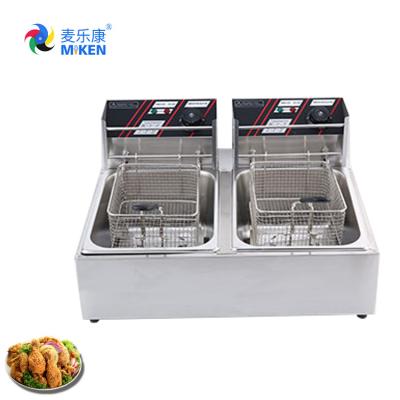 China MK-82 Commercial Electric Fryer Deep Fryer Machine Stainless Steel High Quality 2 Basket New Product 2020 Provided Tube 5000W for sale