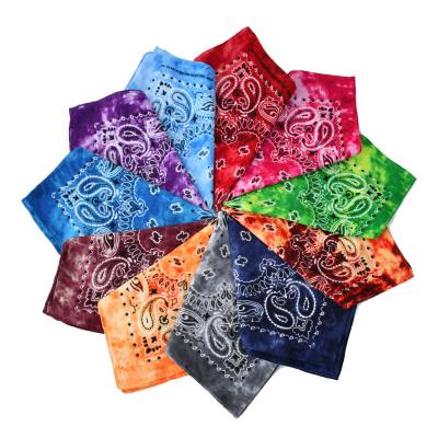 China Logo Design Classic Paisley Multifunctional Custom Bandana For Women Men Headband 100% Cotton Square Cloth Tie Dye Bandanas Hair Accessories for sale