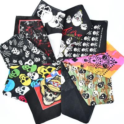 China Wholesale Multifunctional Promotional Bandana Party Halloween Skull Bandanas Custom 100% Cotton Printed Headwear for sale