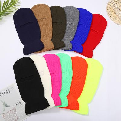 China Custom Logo Full Face Embroidery Pink COMMON One Hole Motorcycle Beanie Balaclava Ski Mask Winter Knitted Face Mask Hat Balaclavas for sale