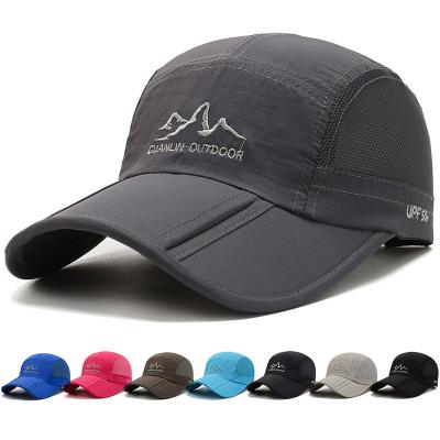 China COMMON Custom Wholesale Baseball Cap Women Men Unisex Summer Outdoor Breathable Folding Increasing Mountaineering Hat Shade Quick Dry Hat for sale