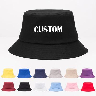 China Fashion Solid Color Fashion Custom Men Women Wide Brim Flat Top Leisure Bucket Hats Fisherman Travel Hat Outdoor Sports Sun Visor Summer Hat for sale