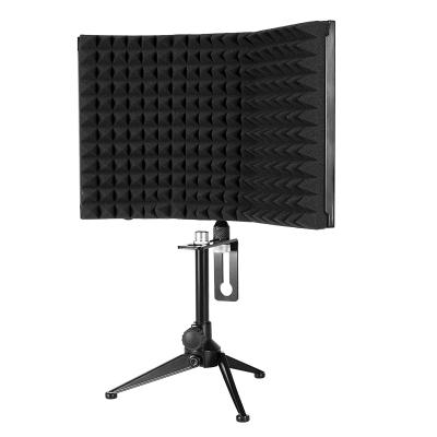 China Studio Recording Professional Foldable Adjustable 3 Panel Microphone Isolation Desktop Recording Shield For Studio for sale