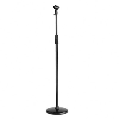 China Professional Audio Heavy Duty Round Base Adjustable Round Microphone Stand For Floor for sale