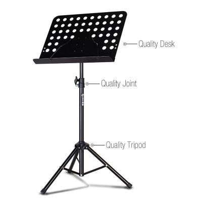 China Stand with bag is adjustable foldable classic metal orchestra music sheet stand available for musician for sale