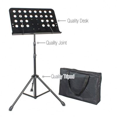 China School Portable Metal Sheet Adjustable Folding Music Stand With Carry Bag for sale