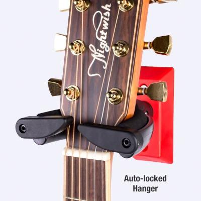 China High Quality Auto Lock Wall Guitar Hanger Rack OEM Metal Hook Guitar Hanger Guitar Wall Rack for Acoustic Guitar or Ukelele for sale