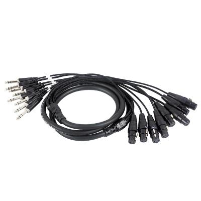 China Professional Multimedia OEM 4/6/8CH XLR Female To Male 6.35 Multi Core TRS Snake Audio Cable for sale