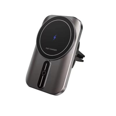 China Custom Magnetic Connection OEM Air Vent Mount Qi 15W Car Wireless Charger For iPhone 12 13 Pro Mini Max Fast Charging Car Phone Holder for sale