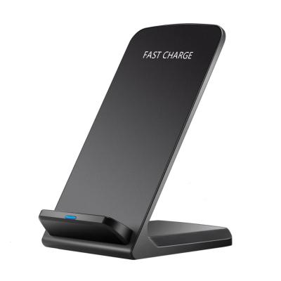 China With LED Indicator Function Desktop Dual Coil Qi 10W Fast Charging Cell Phone Universal Portable 2 in 1 Wireless Charger Stand For Samsung For Iphone for sale