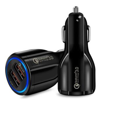 China Cheapest Price Factory Direct Dual USB Ports QC 3.0 Quick Charging Dual Phone Charging 2 Port Portable USB Car Charger For iPhone for sale