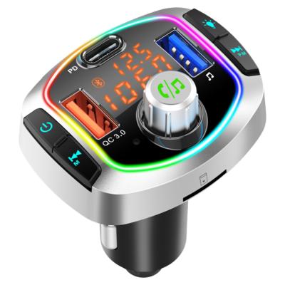 China With New Universal Wireless FM Transmitter QC3.0 18W Wireless FM Transmitter QC3.0 18W Type C Car Phone Tablet Adapter Fast Charging Palladium USB Fast Charging Portable Charger FM C for sale