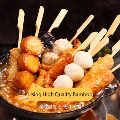 China High Quality Customized Heat Resistance Teppo Bamboo Skewer Flat Wooden Bamboo Stick for sale