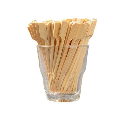 China Natural Color Heat Resistance Satay And Vegetables Bamboo Sticks Flat Wooden Skewers For Grilling for sale