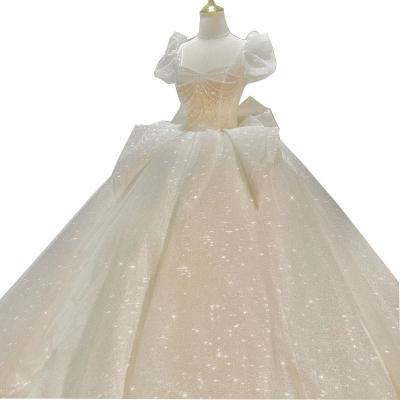 China 2023 New Big Back Lace Up Wedding Dresses Luxury Wedding Dresses Sweetheart Beading Butterfly Breath Sleeve Sweetheart Beading Wedding Dress for sale