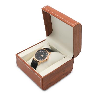 China Wood+leather factory supply wholesale custom leather wooden watch box with good price for sale