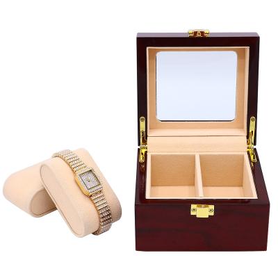 China Custom High Quality Wooden Luxury Two Slots Eye Storage Box for sale