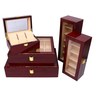 China High End MDF OEM Factory 2 Slots 3 5 6 10 12 20 Watch Display Case Storage Organizer Box for sale