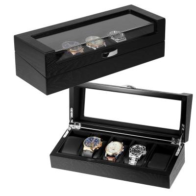 China Luxury Custom Watches Storage Watch Box Organizer Wood 5 Slots Wooden Watch Storage Box for sale