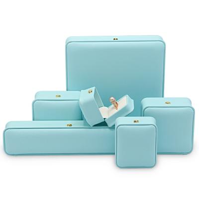 China Custom Romantic Soft Leather Jewelry Box Set Wedding PU Logo PU Leather Ring Box for sale