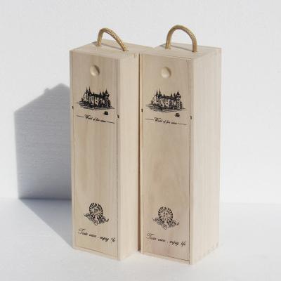 China Wooden wine storage box hot sale box packaging for simple wine bottle wooden box with accessories for sale