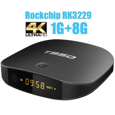 중국 T95D 안드로이드 소형 PC, 1GB 8GB 소형 PC 안드로이드 쿼드 핵심 지원 4K 2.4G 와이파이 판매용