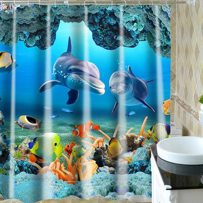 China Sustainable Hot Selling Waterproof And Rust Proof Ocean World Shower Curtain With Cheapest Price for sale