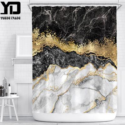 China Pretty Sustainable European Luxury Design Polyester Waterproof Shower Curtain With Lower Price for sale