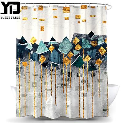 China Viable Factory Made Waterproof Printing Rose Gold Shower Curtain With Price for sale